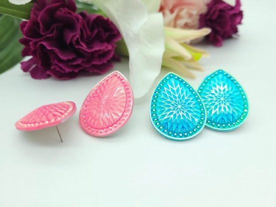 Preview: Glitzer Tropfen Ohrstecker